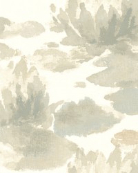 Water Lily Wallpaper Grey by  Winfield Thybony Design 