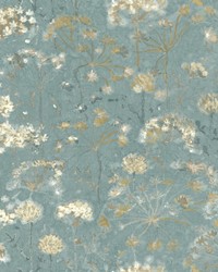 Botanical Fantasy Wallpaper Blue by   