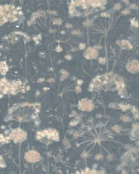 Botanical Fantasy Wallpaper Dark Blue by   