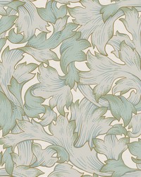 Acanthus Toss Wallpaper Beige Seafoam by   