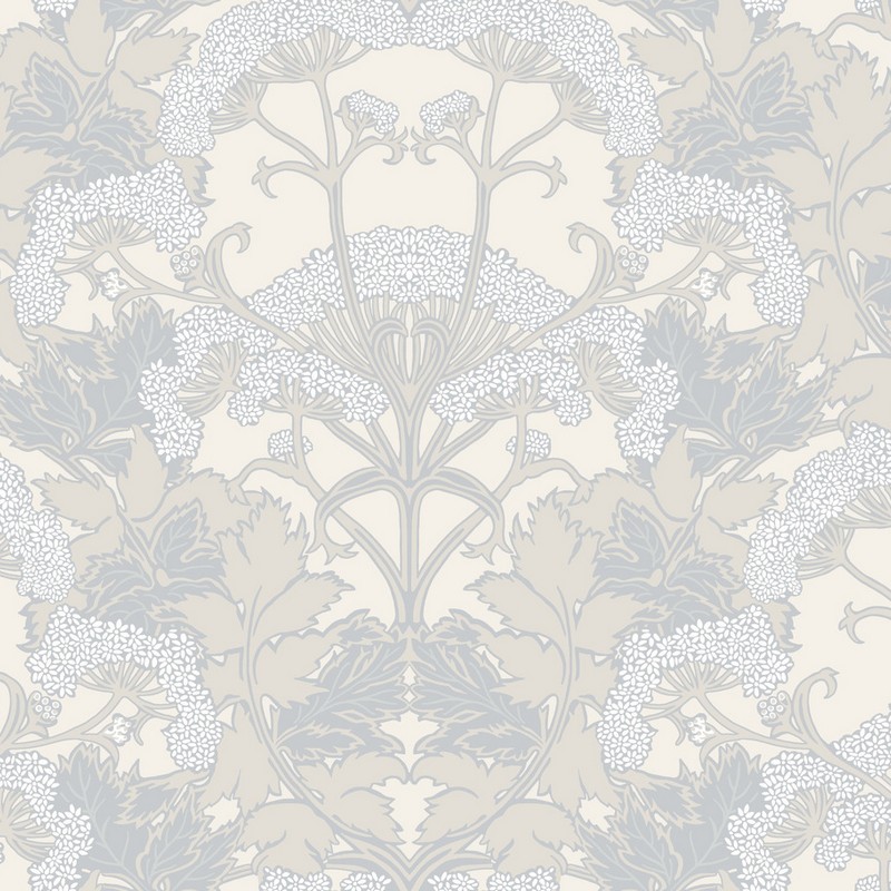 York Wallcovering Yarrow Nouveau Wallpaper Gray Cream Wallpaper