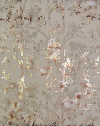 Shimmering Foliage Wallpaper Khaki Multi by  Roth and Tompkins Textiles 