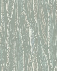 Native Leaves Wallpaper Blue Green by  York Wallcovering 
