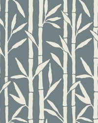 Bamboo Grove Wallpaper Blue by   