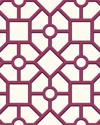 Hedgerow Trellis Wallpaper Raspberry by   