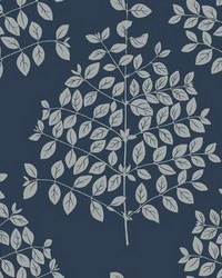 Tender Wallpaper Navy Silver by  P K Lifestyles 
