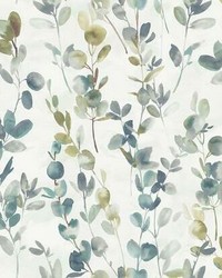 Joyful Eucalyptus Wallpaper Turquoise by   