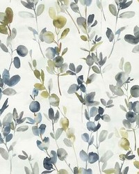 Joyful Eucalyptus Wallpaper Navy by  P K Lifestyles 