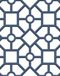 Hedgerow Trellis Peel and Stick Wallpaper Navy Blue by   