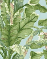 Banana Leaf Peel and Stick Wallpaper Blue Green by  Mitchell Michaels Fabrics 