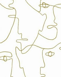 Pablo Portraits Peel and Stick Wallpaper Metallic Gold by   