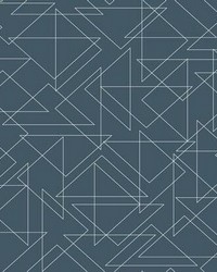 Triangulation Peel and Stick Wallpaper Navy by   