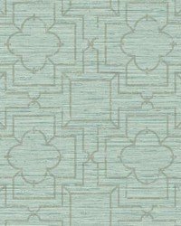 Quatrefoil Trellis Peel and Stick Wallpaper Blue by  Roth and Tompkins Textiles 