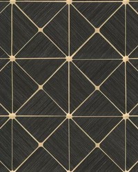 Double Diamonds Peel and Stick Wallpaper Black by  Old World Weavers 