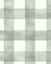 Checkmate Watercolor Plaid Peel and Stick Wallpaper Grey by   