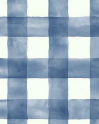 Checkmate Watercolor Plaid Peel and Stick Wallpaper Blue by   