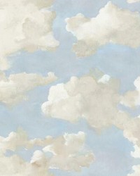 Clouds on Canvas Peel and Stick Wallpaper Blue by   