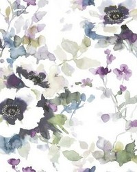 Garden Anemone Peel and Stick Wallpaper Lilac Green by  Alexander Henry 