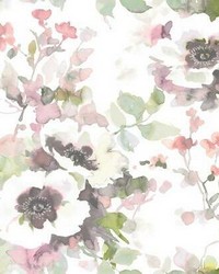 Garden Anemone Peel and Stick Wallpaper Coral Mint by   