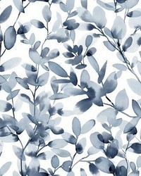 Botany Vines Peel and Stick Wallpaper Blue by   