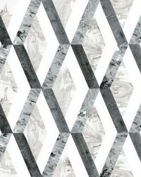Statuary Diamond Inlay Peel and Stick Wallpaper Grays by   