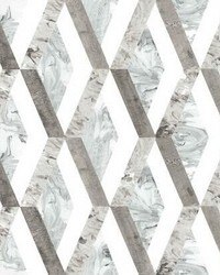 Statuary Diamond Inlay Peel and Stick Wallpaper Neutral by   