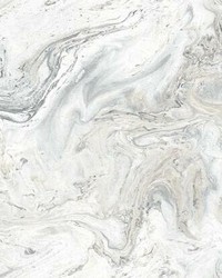 Oil & Marble Peel and Stick Wallpaper White Gray by   