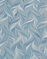 Ebru Swirls Peel and Stick Wallpaper Blue by   