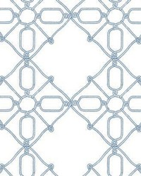 Seawater Diamond Trellis Peel and Stick Wallpaper Navy White by   