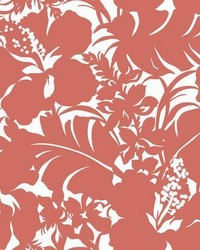 Hibiscus Arboretum Peel and Stick Wallpaper Coral by  York Wallcovering 