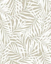Oahu Fronds Peel and Stick Wallpaper Off White by  Mitchell Michaels Fabrics 