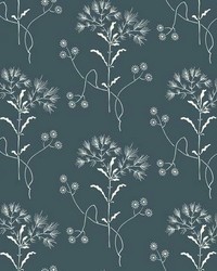 Magnolia Home Wildflower Peel and Stick Wallpaper White Blue by   