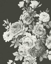 Magnolia Home Tea Rose Peel and Stick Wallpaper Black White by  Kast 