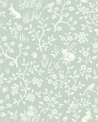 Magnolia Home Fox & Hare Peel and Stick Wallpaper Green by   