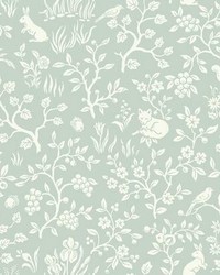 Magnolia Home Fox & Hare Peel and Stick Wallpaper Green by  Kravet 