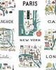 York Wallcovering City Maps Peel and Stick Wallpaper Blue/Red