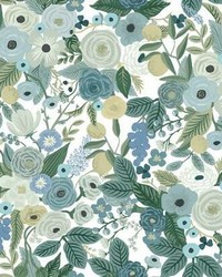 Garden Party Peel and Stick Wallpaper Blue by  York Wallcovering 