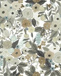 Garden Party Peel and Stick Wallpaper Off White Brown by  York Wallcovering 