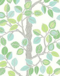 Forest Leaves Peel and Stick Wallpaper Green by   