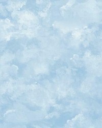 Atrium Clouds Peel and Stick Wallpaper Blue by   