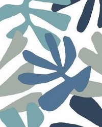 Kinetic Tropical Peel and Stick Wallpaper Blue Gray by  Kravet Wallcovering 