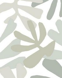 Kinetic Tropical Peel and Stick Wallpaper Gray Beige by  Mitchell Michaels Fabrics 