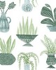 York Wallcovering Plant Party Peel and Stick Wallpaper Green
