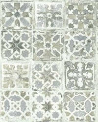 Encaustic Tile Peel and Stick Wallpaper Gray by   