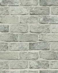 Stretcher Brick Peel and Stick Wallpaper Gray by   