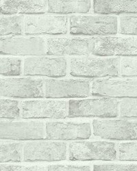 Stretcher Brick Peel and Stick Wallpaper Light Gray by   