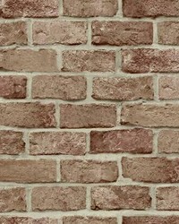 Stretcher Brick Peel and Stick Wallpaper Red by   