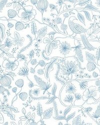 Aviary Peel and Stick Wallpaper Blue Cream by   