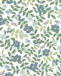 Primrose Peel and Stick Wallpaper Blue Off White by  York Wallcovering 