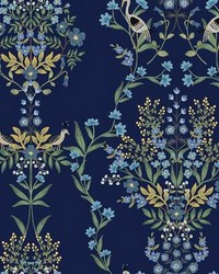 Luxembourg Peel and Stick Wallpaper Blue by  York Wallcovering 